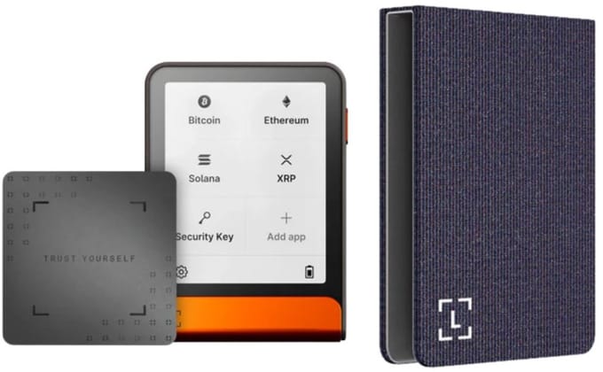 Ledger Flex Bitcoin Editie + Magnet Folio Party Aubergine - Voordeelbundel - Hardware Wallet set - Magnetische case