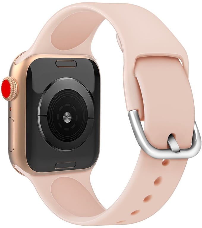 Siliconen sportbandje - Apple Watch 42mm 44mm - zalm D-sluiting