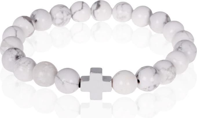 Memphis kralen armband Howliet Zilverkleurig Kruis