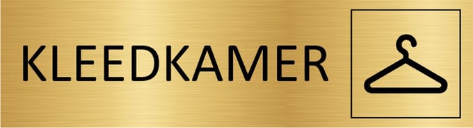 CombiCraft deurbordje Kleedkamer in goud met tape - 165 x 45 mm