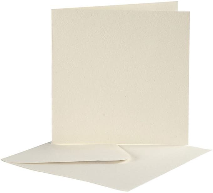 Creativ Company Kaarten en Enveloppen Kaart 125x12.5 cm Envelop 135x13.5 cm 10 Sets Gebroken wit