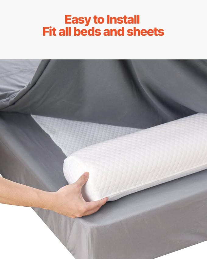Protection de lit pour tout-petits 52 pouces Mousse Antidérapante Barre de protection de lit Bumper Léger