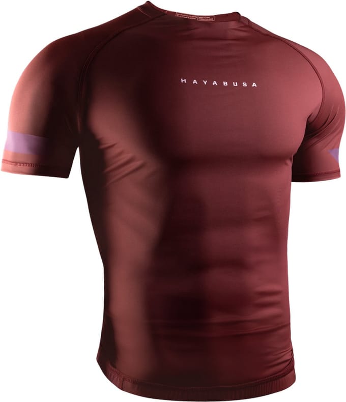 Hayabusa Core Short Sleeve Rashguard voor heren - Donkerrood - maat M