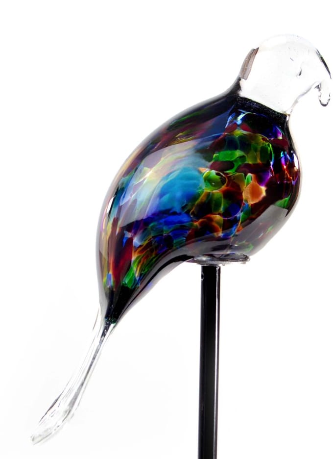 Loranto - Tuindecoratie Vogel - Tuinprikker - Papegaai - Glas tuindeco
