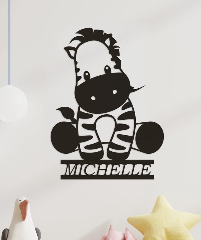 Wanddecoratie kinderen | Zebra - L (45x60cm)