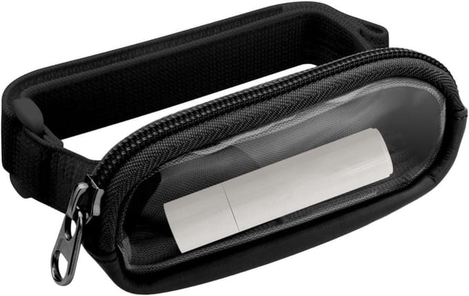 Lippenbalsem Houder - Auto Organizer - Reizen Interieur - Verstelbare Band - 12 x 5 x 2 cm - Zwart