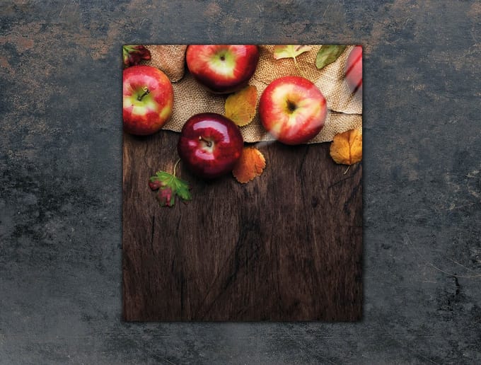 TMK ArtDeko - Snijplank - 45x52 cm - Glas - Appelprint