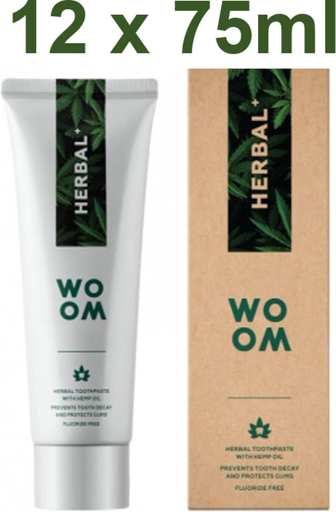 Woom tandpasta Herbal +  12x75ml.
