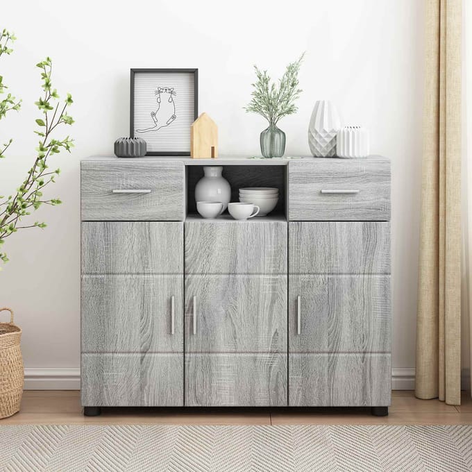 vidaXL - Houten - Kast - Grijs - Sonoma - Bewerkt - hout