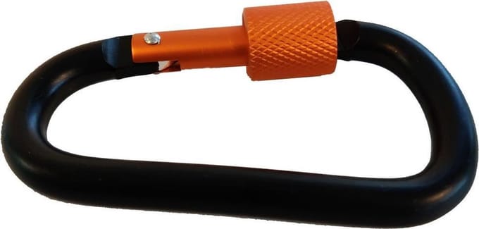 Karabijnhaak / sleutelhanger - Zwart/oranje