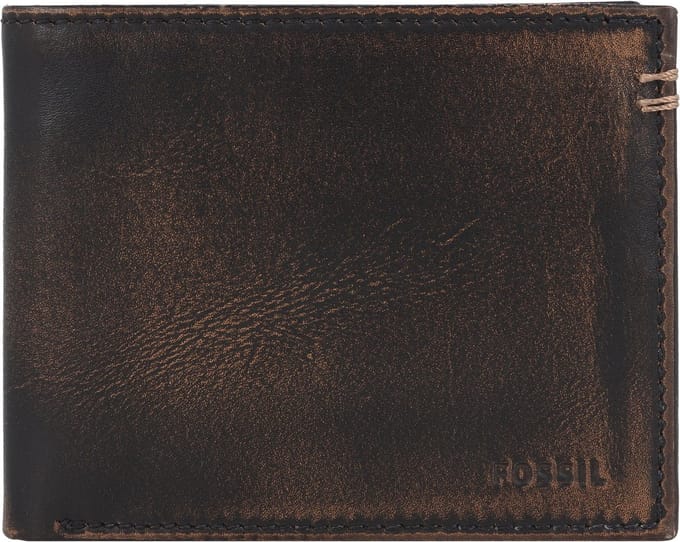 FOSSIL Portemonnee Wade Bifold With Flip ID Black Zwart