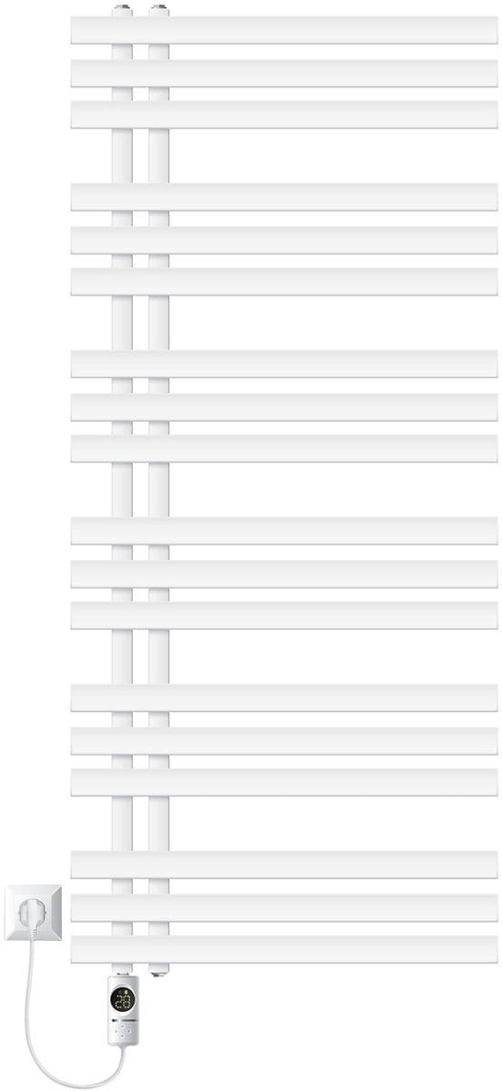Badkamer radiator middenaansluiting 600x1400 mm wit met verwarmingselement 1200W LuxeBath