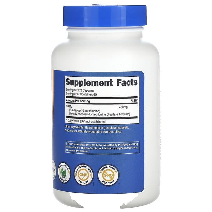 Nutricost, SAMe, 400 mg, 120 gélules (200 mg par capsule)