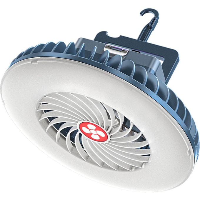 Draagbare kampeerventilator met opvouwbaar statief LED-lantaarn Mini-bureauventilator USB-oplaadbaar 2400mAh 1 gray