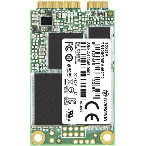 Transcend MSA452T2 128 GB mSATA SSD harde schijf SATA 6 Gb/s Industrial TS128GMSA452T2