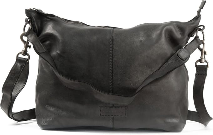 HAROLD'S Leren Schoudertas Submarine Shopper Black Zwart