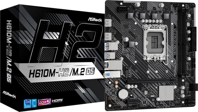 ASRock H610M-H2/M.2 D5 Moederbord - Intel H610 - Intel LGA1700 - DDR5 RAM - Micro-ATX