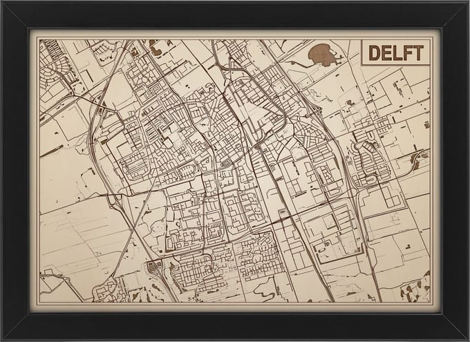 Decoratief Beeld - Houten Van Delft - Hout - Bekroned - Bruin - 21 X 30 Cm