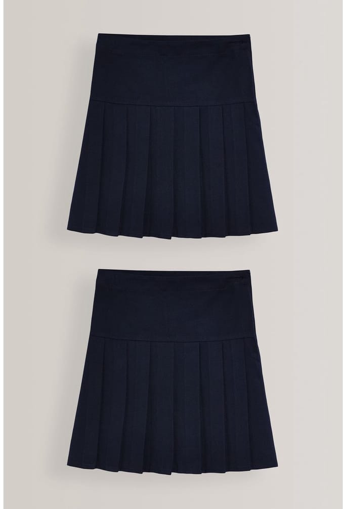 Next - Meisjes - 2 Geplooide schoolrokken - Blauw