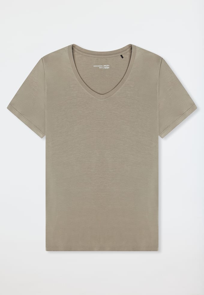 Shirt met korte mouwen en v-hals, jade - Mix+ Relax 34