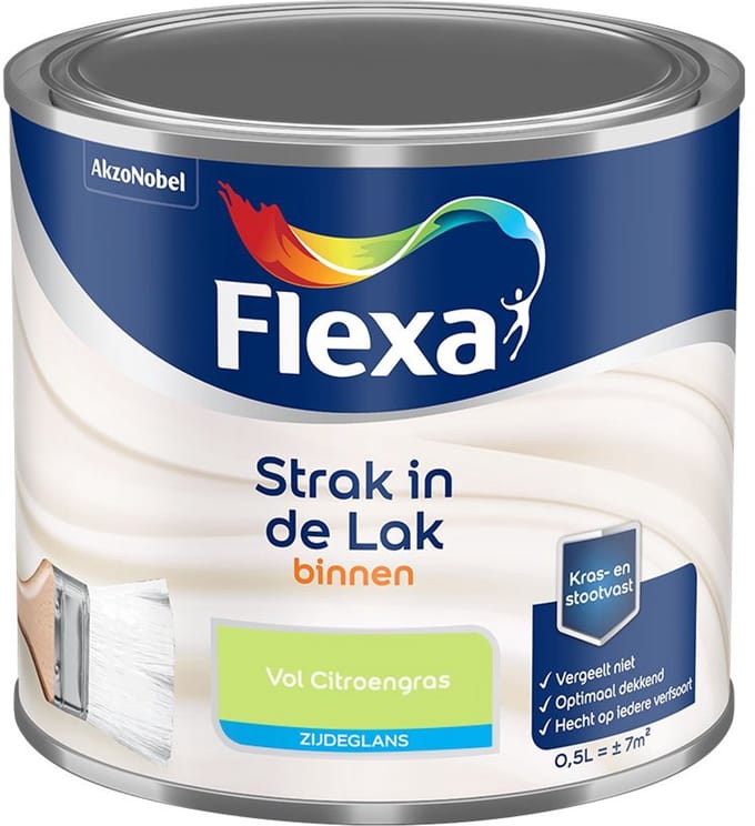 Flexa - Strak In De Lak Binnenlak Zijdeglans - Vol Citroengras - Mengverf - 500 Ml