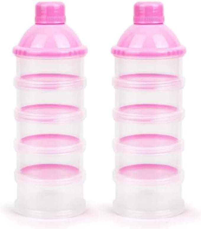 Melkpoeder Toren - Melkpoeder Bewaarbakjes - Melkpoeder Bewaardoos - Roze