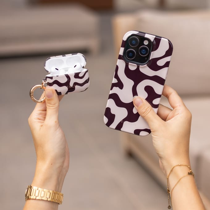 Selencia Vivid Case voor de  Apple AirPods 1 / 2 - Art Wave Black