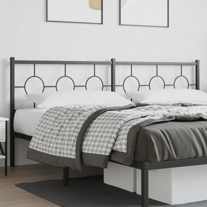 vidaXL - Vervangend - hoofdbord - 200 - cm - metaal - zwart