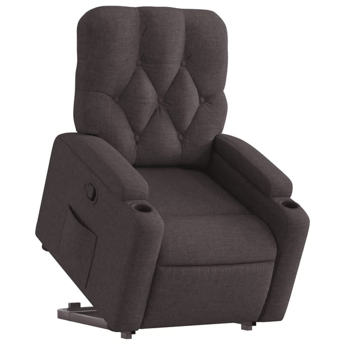 Vidaxl Verstelbare Fauteuil, Donkerbruin, Bekleed met Stof