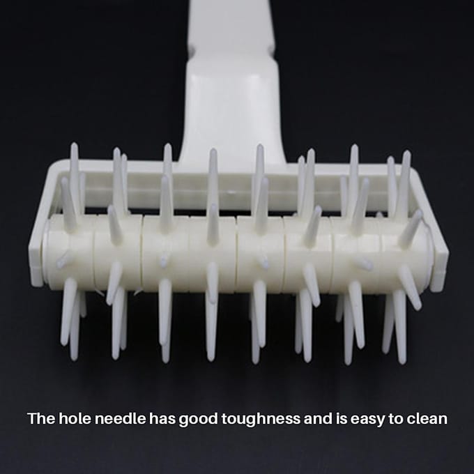 Plastic deegnaald met wieltjes, deegroller, broodperforator, doe-het-zelf bakgereedschap white