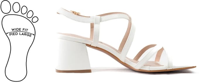 Verstelbare sandalen met brede neus en hak, model H - Eva