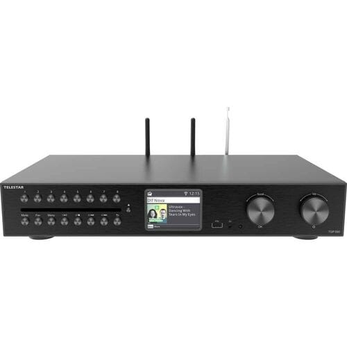 Telestar TOP 550 Schwarz HiFi-tuner Zwart Internetradio, Bluetooth, CD-speler, DAB+, USB