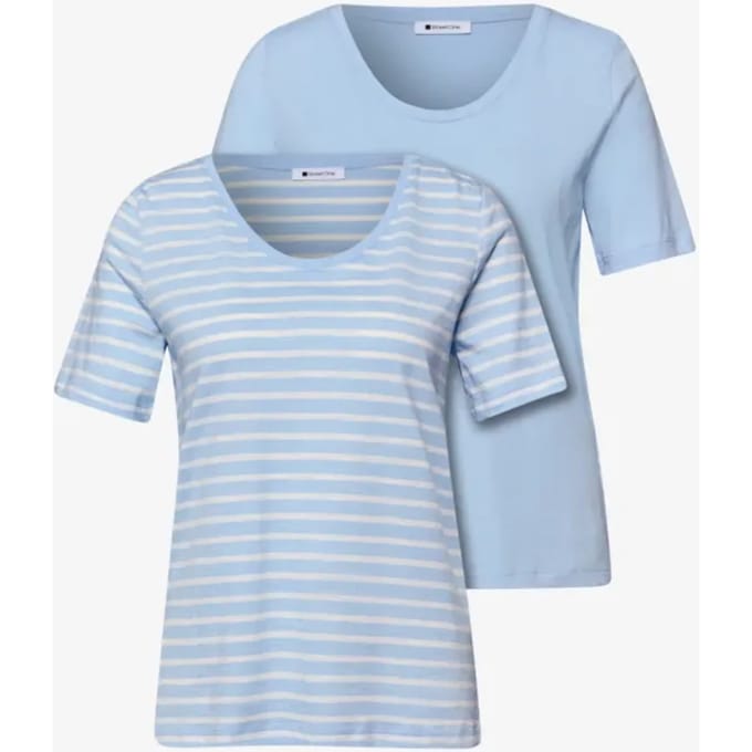 Shirt met ronde V-hals in een pak van 2