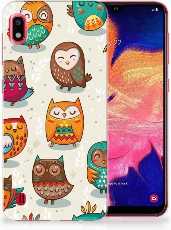 Samsung Galaxy A10 TPU Hoesje Vrolijke Uilen