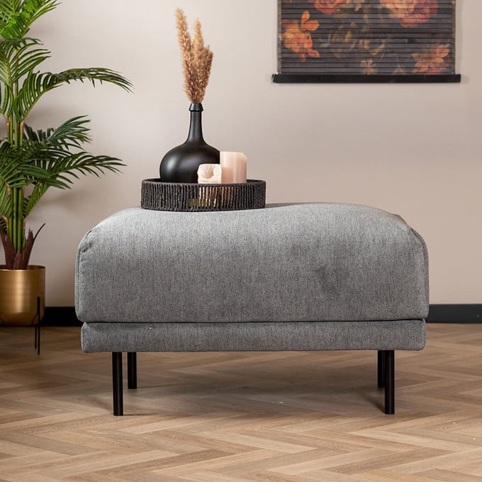 Bronx71® Scandinavische hocker Denver stof gemêleerd antraciet