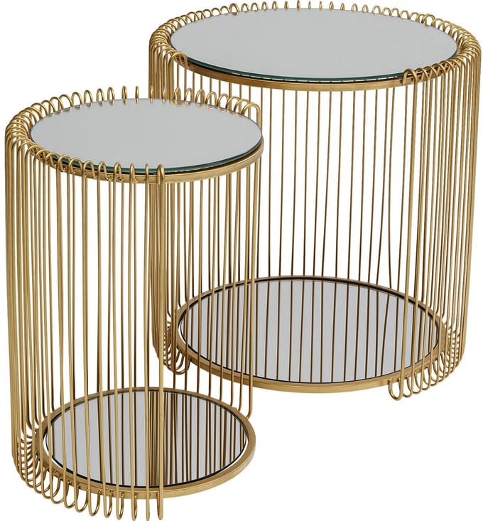 Bijzettafel Wire Double messing (2/Set) Kare Design