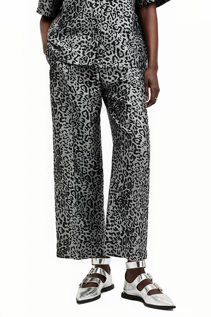 AllSaints Jemi Leppo Trouser Silver Grey Taglia: 12 | Pantaloni Outlet | Donna | Grigio