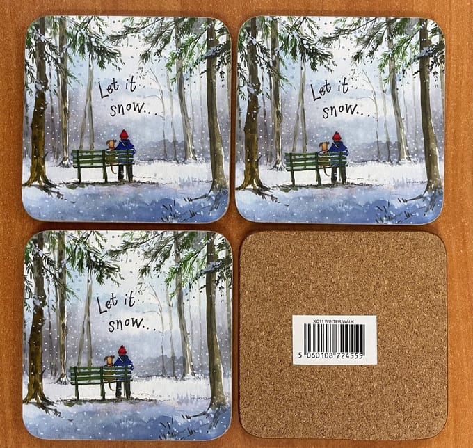 Alex Clark Onderzetters Winter Walk ~Kerst/winter