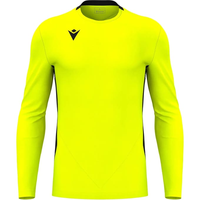 Macron Argo Keepershirt Lange Mouw Kinderen - Fluogeel / Zwart | Maat: 9-10 Y