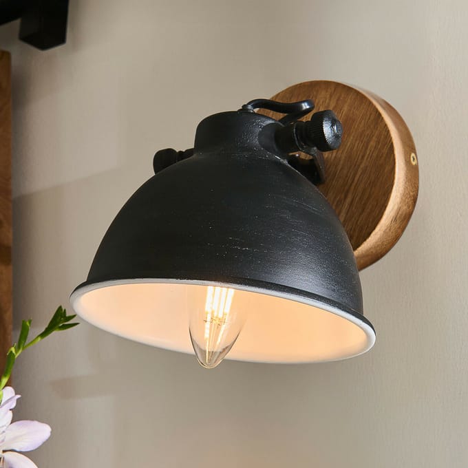 LOBERON Wandlamp Ballée antiekzwart/bruin