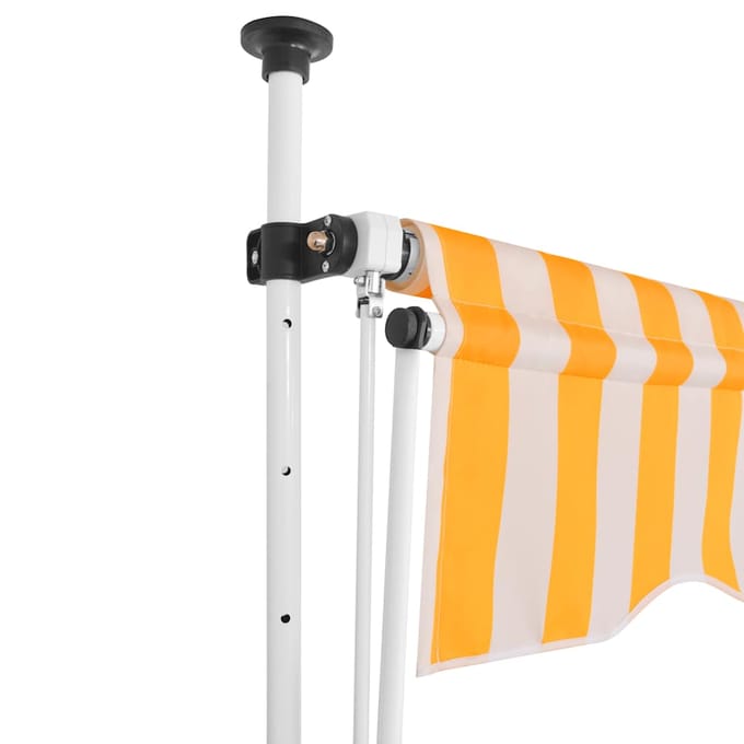 vidaXL - Luifel - handmatig - uittrekbaar - 150 - cm - oranje - en - witte - strepen