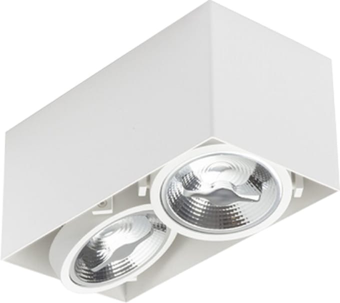 Xtra Warm Led Opbouwspot dubbele AR111 2x15W 2000-3000K dimbaar Wit