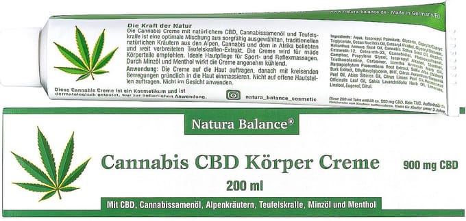 Natura Balance CBD Creme 200ML met 900mg CBD
