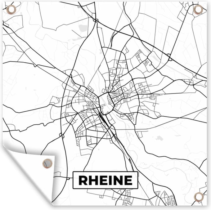 Tuindoek Rheine - Kaart - Stadskaart - Plattegrond - 100x100 cm