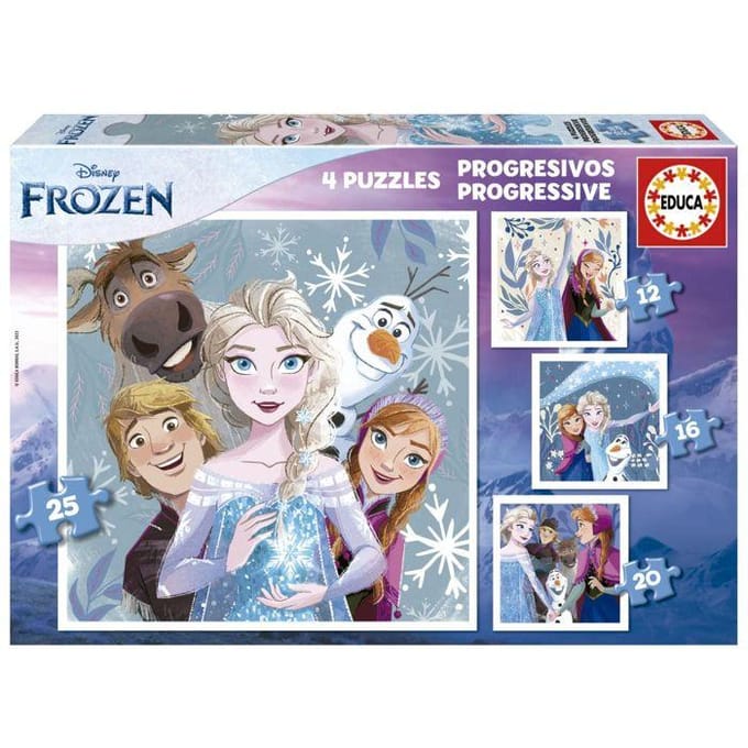 EDUCA - progressieve puzzel - FROZEN - 4 puzzels van 12-16-20-25 stukjes