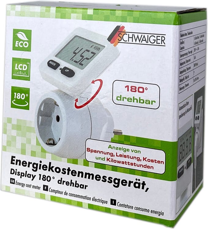 Schwaiger - Elektriciteitsverbruiksmonitor Energiekostenmeter Verbruiksweergave