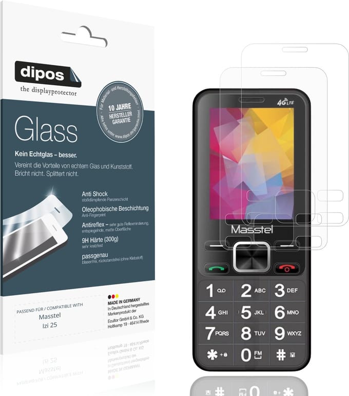 dipos – 2x Matte Pantserfolie geschikt voor Masstel Izi 25 | 9H Screenprotector