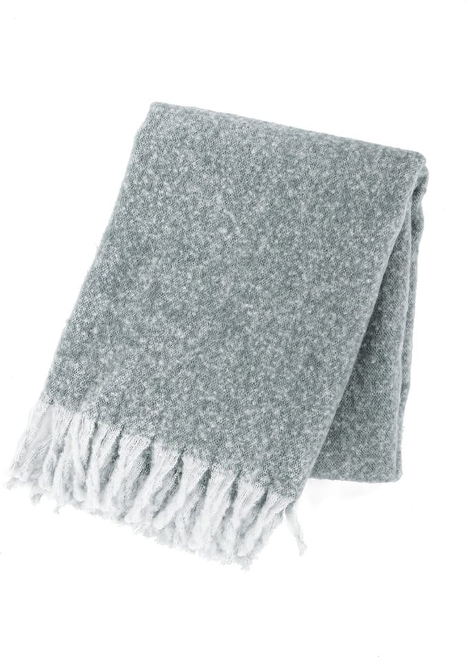Tiseco Home Studio - Plaid FLOCK - polyester - met franjes - super zacht - 130x170 cm - grijs
