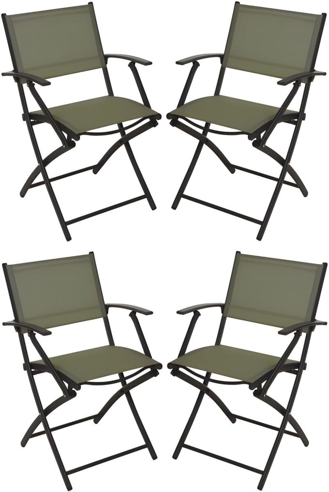 Redcliffs Klapstoel - 4x - groen - opklapbaar - 46 x 52 x 85 cm - staal/polyester - campingstoel/tuinstoel