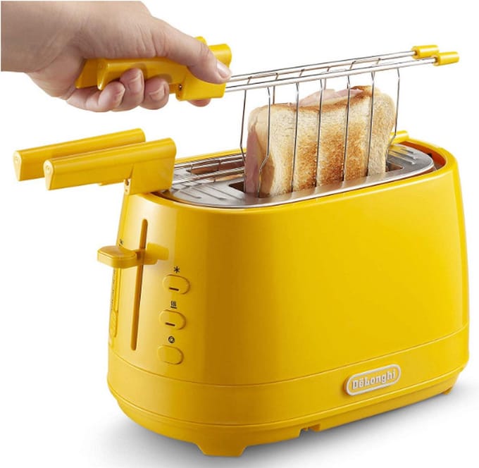 DeLonghi CTLAP2203.Y Broodrooster 2 Sneden Geel 550 W